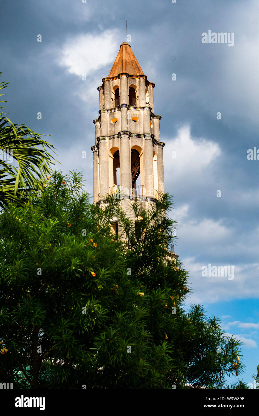 Manaca Iznaga Tower in the Valle de los Ingenios, Sancti-Spíritus province, Cuba, once used as a look out tower to keep eye on the slave population Stock Photo