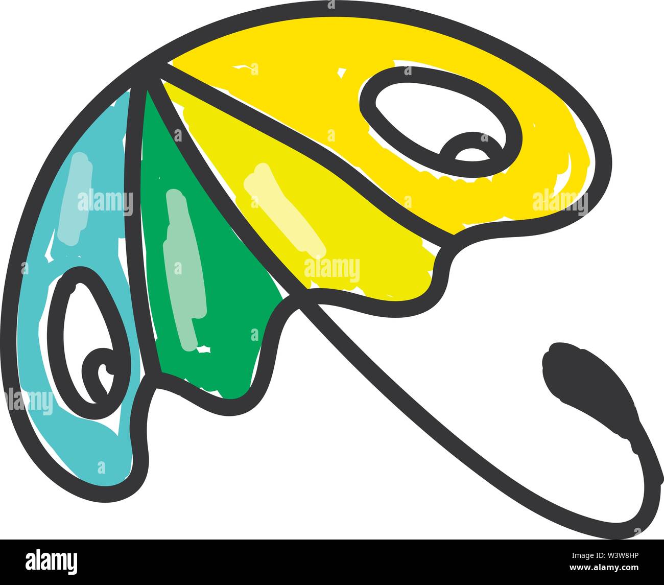 Colorful umbrella, illustration, vector on white background Stock ...
