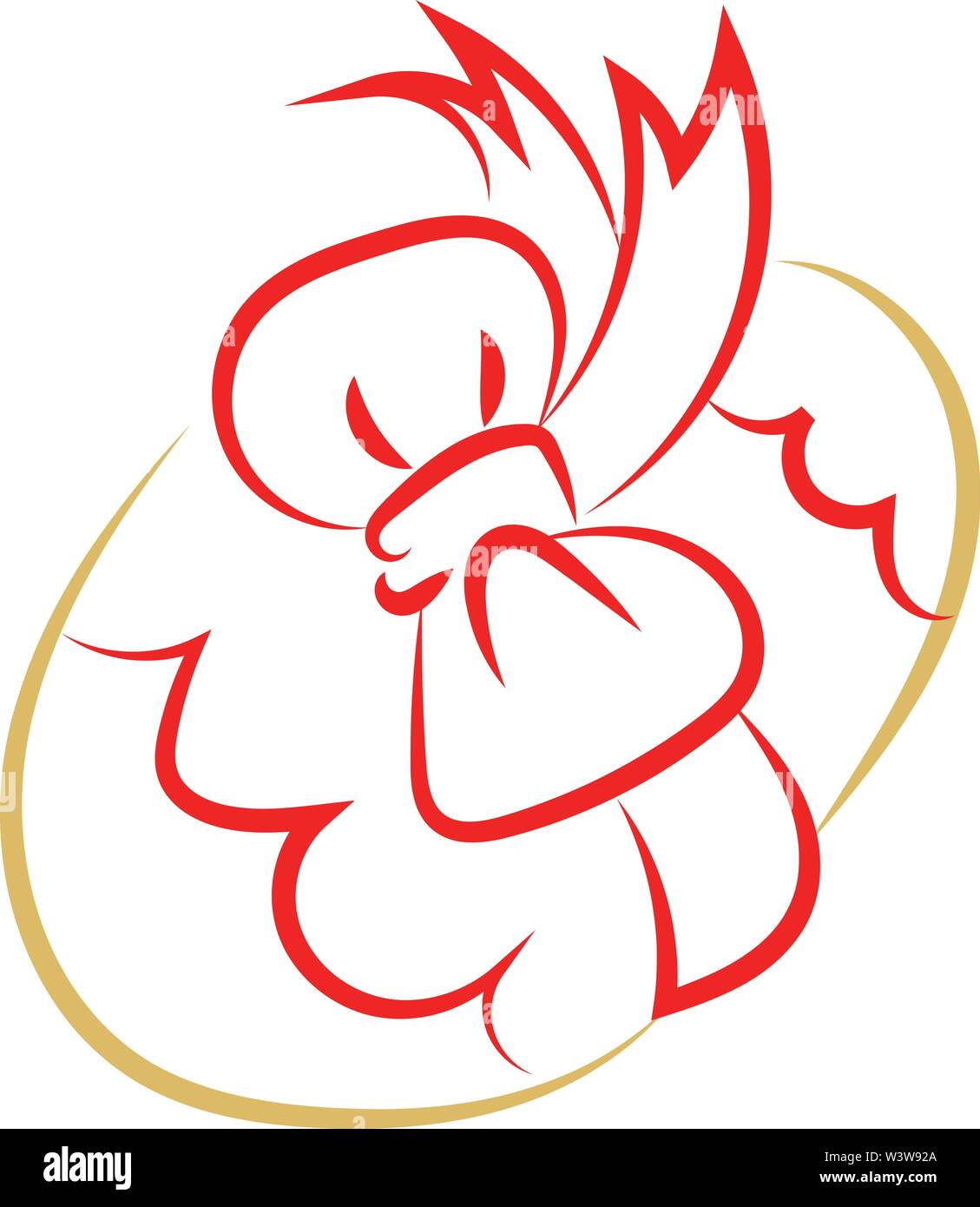 Easter egg with tie bow, illustration, vector on white background. Stock Vector