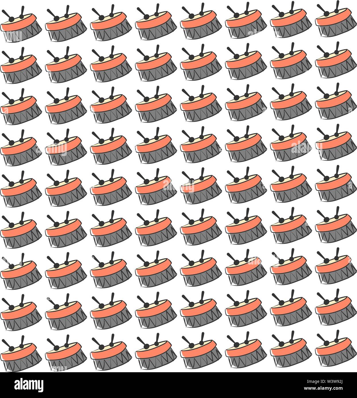 Drums wallpaper, illustration, vector on white background. Stock Vector