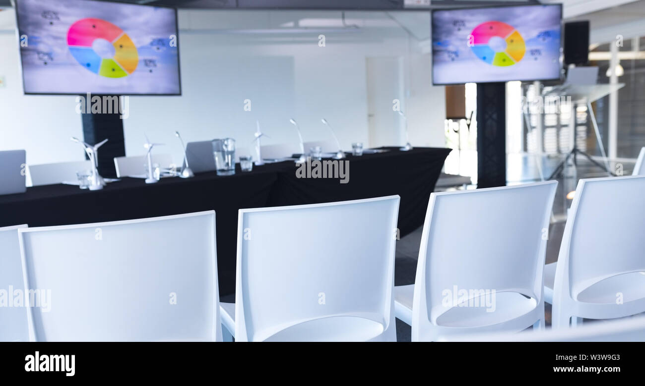 Modern conference room with chairs and table in office Stock Photo