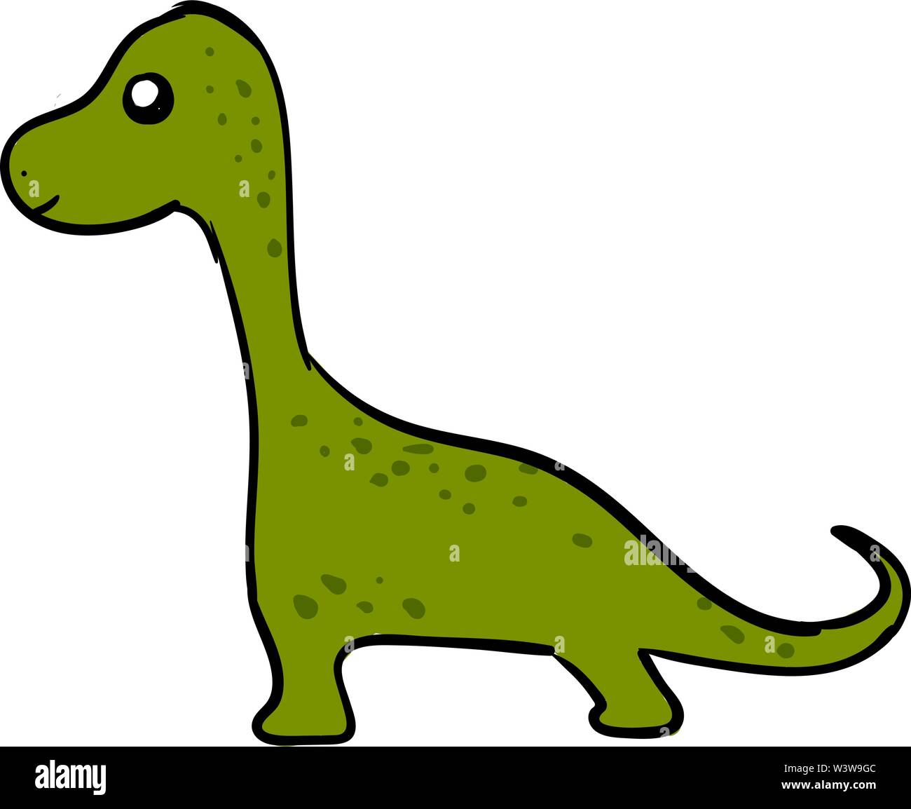 Green cute dinosaur, illustration, vector on white background Stock ...
