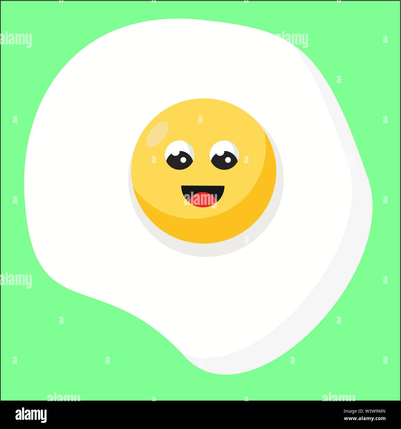 Happy egg with eyes, illustration, vector on white background. Stock Vector