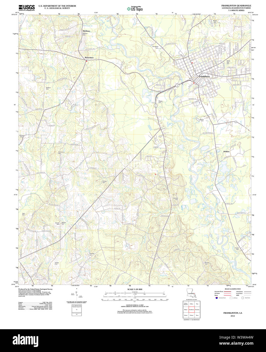 Franklinton louisiana map Cut Out Stock Images & Pictures Alamy
