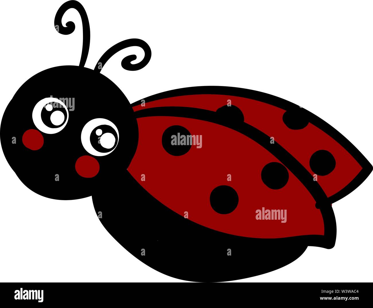 Cute ladybug, illustration, vector on white background. Stock Vector