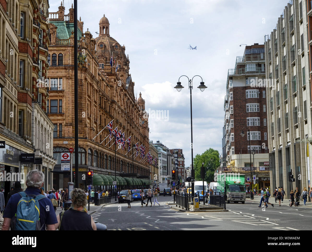 London, United Kingdom, June 2018. The harrods warehouses, a reference point for luxury customers. It is a commercial one hundred with an extremely wi Stock Photo