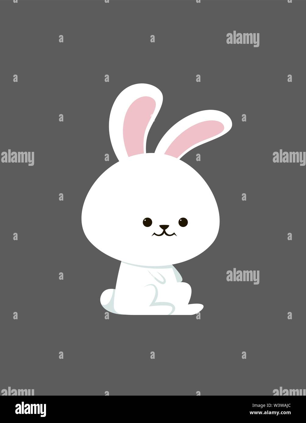 Little cute bunny, illustration, vector on white background Stock ...