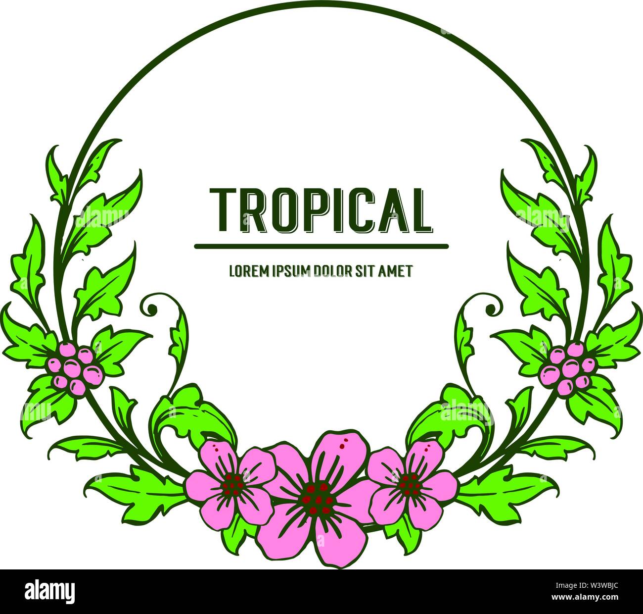 Tropical of summer with leaves flower frame blossom, place for your ...