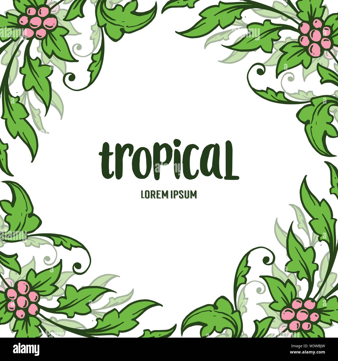 Tropical of summer with leaves flower frame blossom, place for your ...