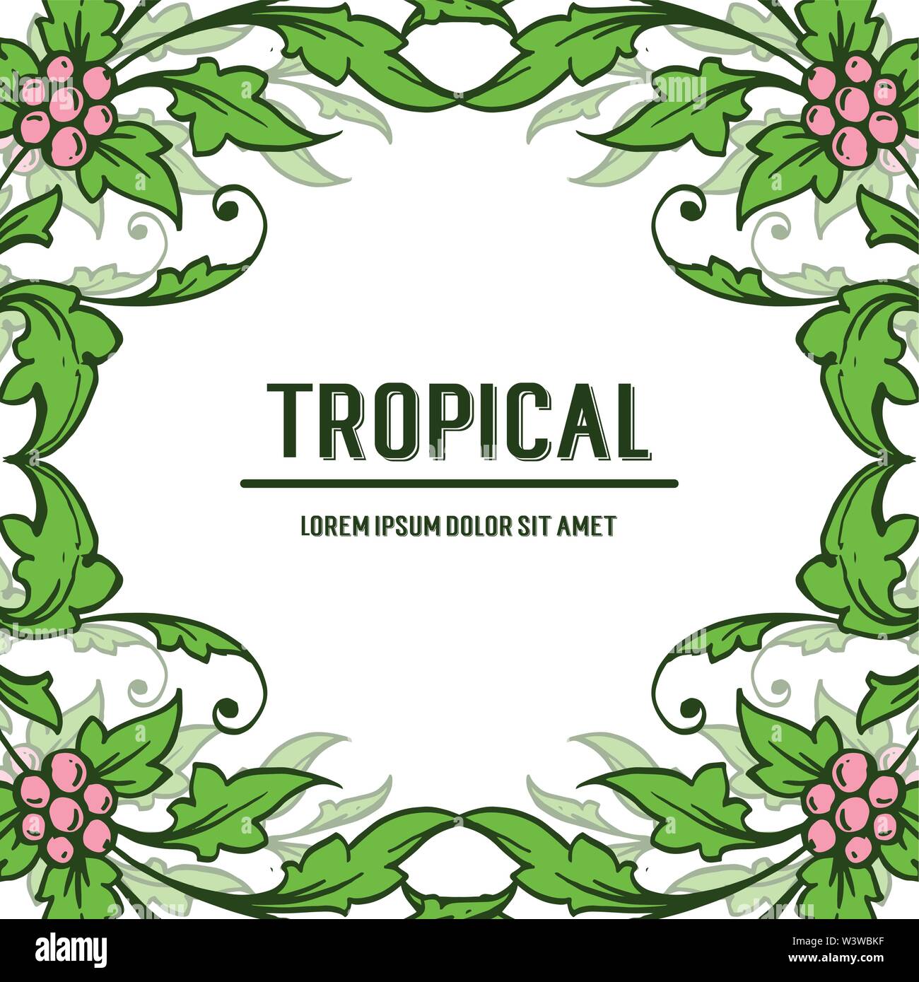 Tropical of summer with leaves flower frame blossom, place for your ...