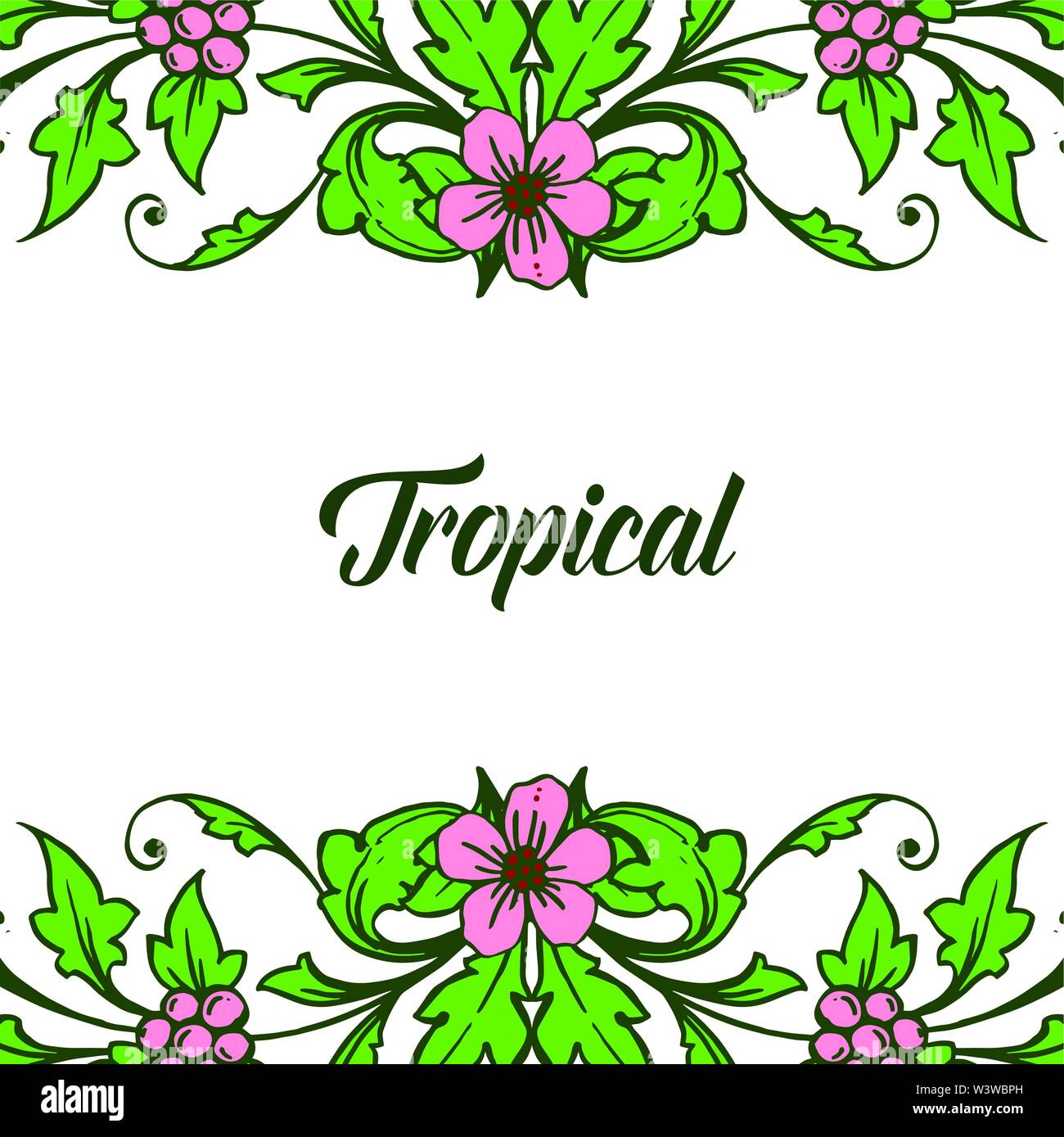 Tropical of summer with leaves flower frame blossom, place for your ...