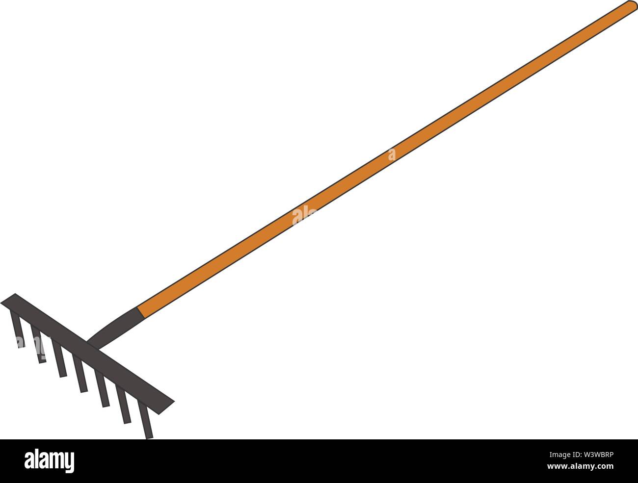 Long rake, illustration, vector on white background Stock Vector Image ...