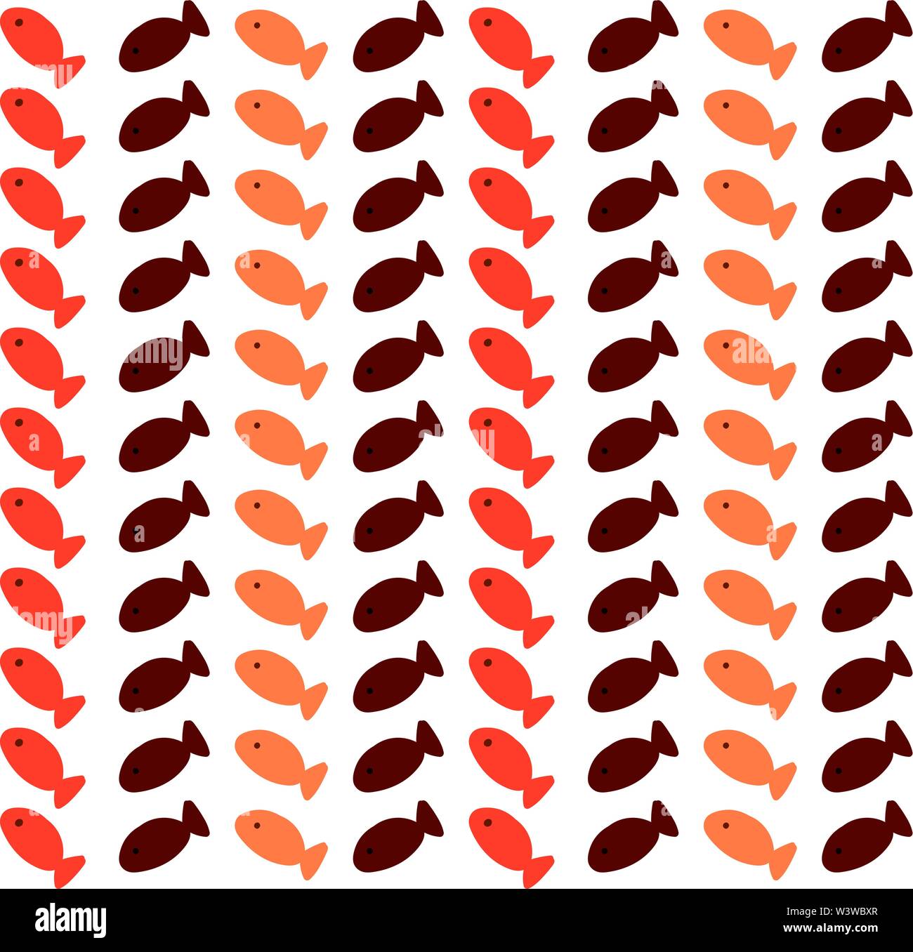 Fishes wallpaper, illustration, vector on white background. Stock Vector