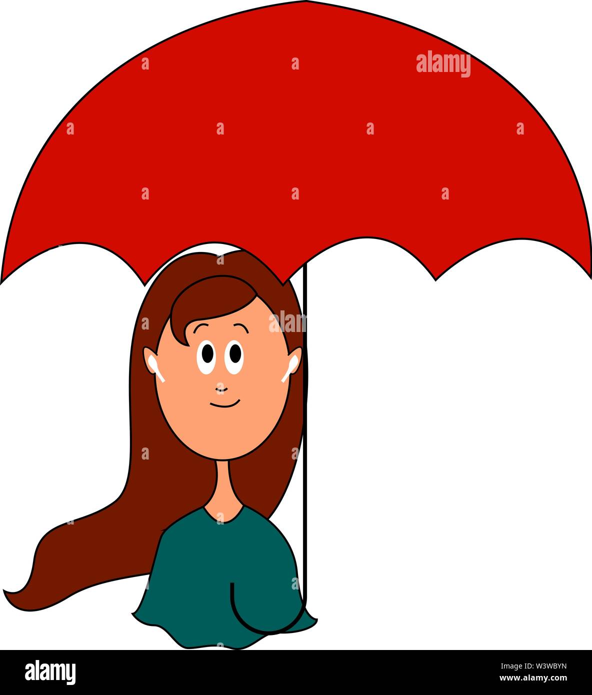 Girl with blue umbrella Stock Vector Images - Alamy