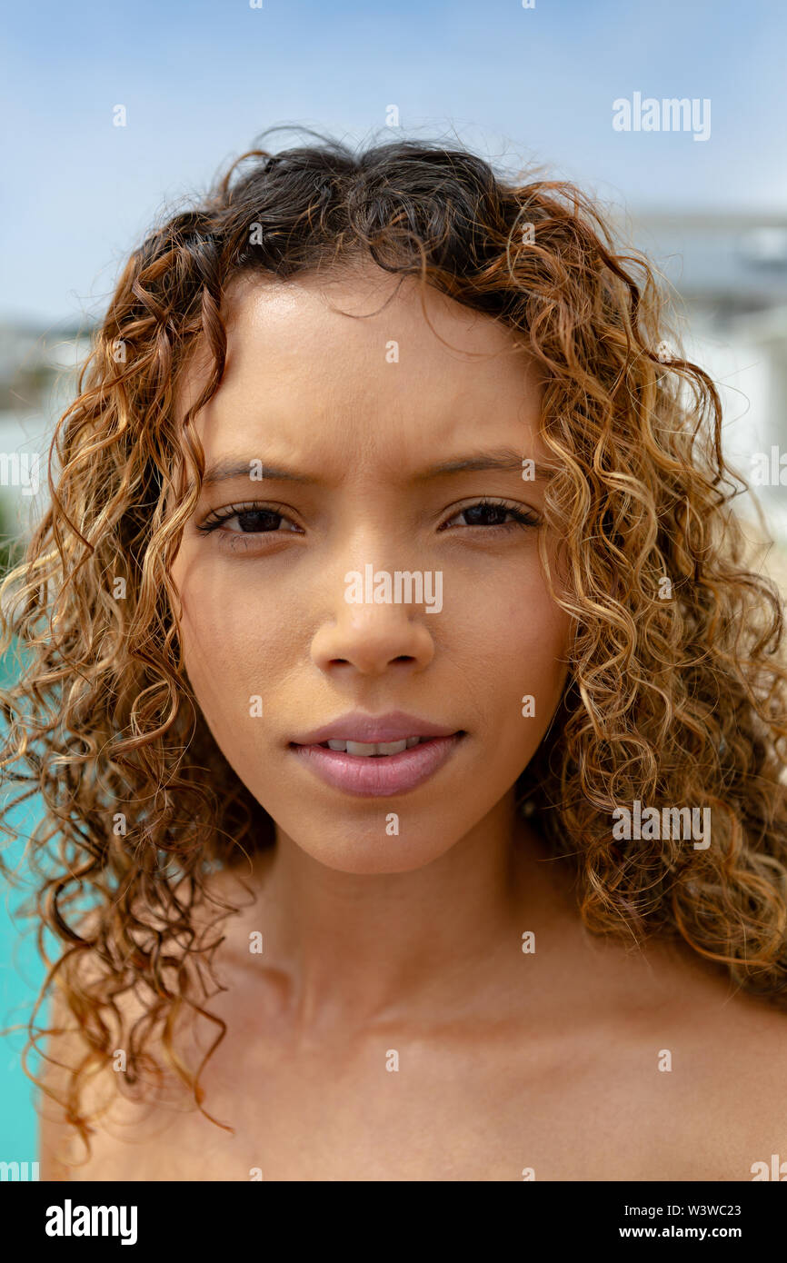 Beautiful woman looking at camera Stock Photo