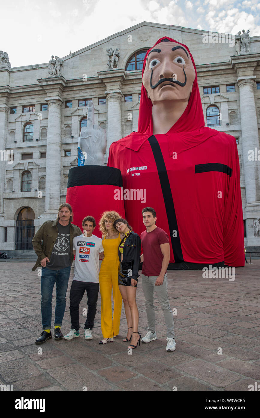 Milano Italy 17th July 2019 The Cast Of La Casa Di