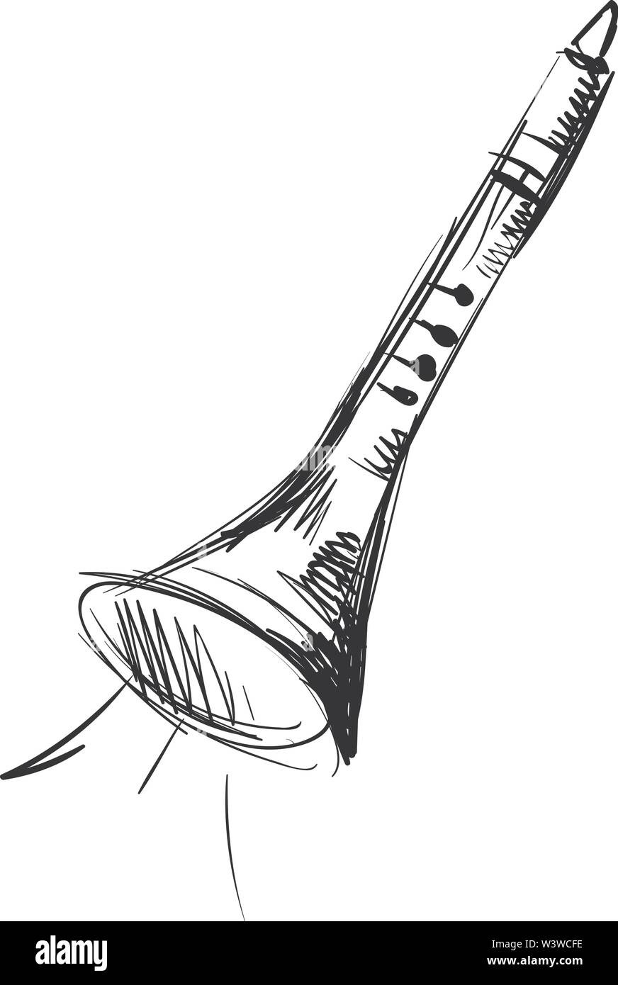 Clarinet drawing Black and White Stock Photos & Images - Alamy