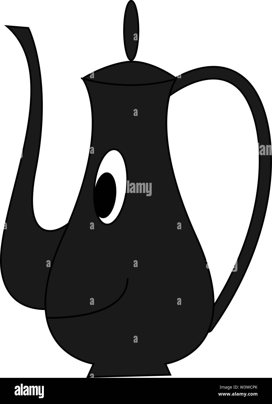 The Teapot and Cup are Insulated on a White Background. Stock Photo - Image  of black, design: 180170724