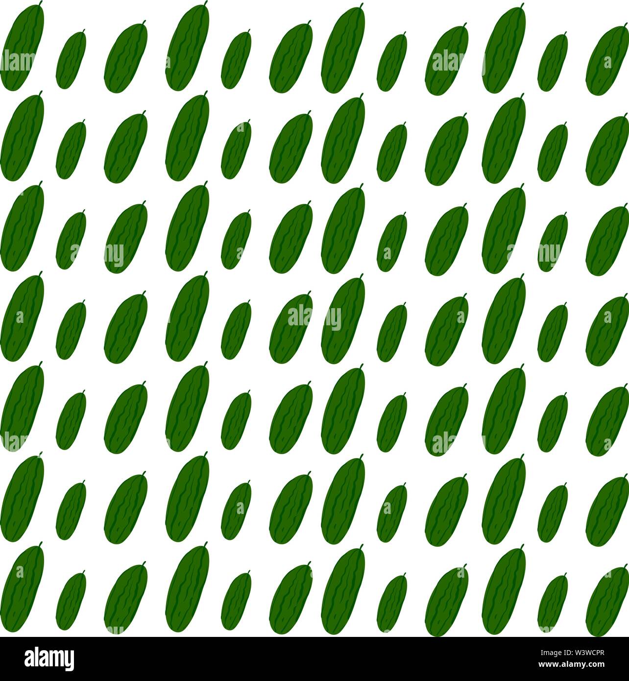 Cucumber wallpaper, illustration, vector on white background Stock