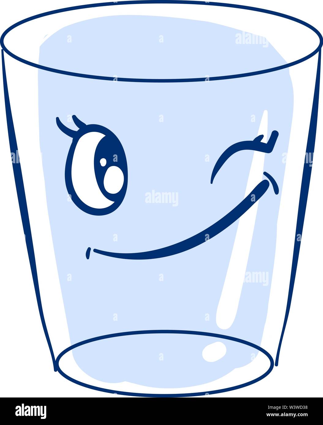 Winking glass, illustration, vector on white background. Stock Vector
