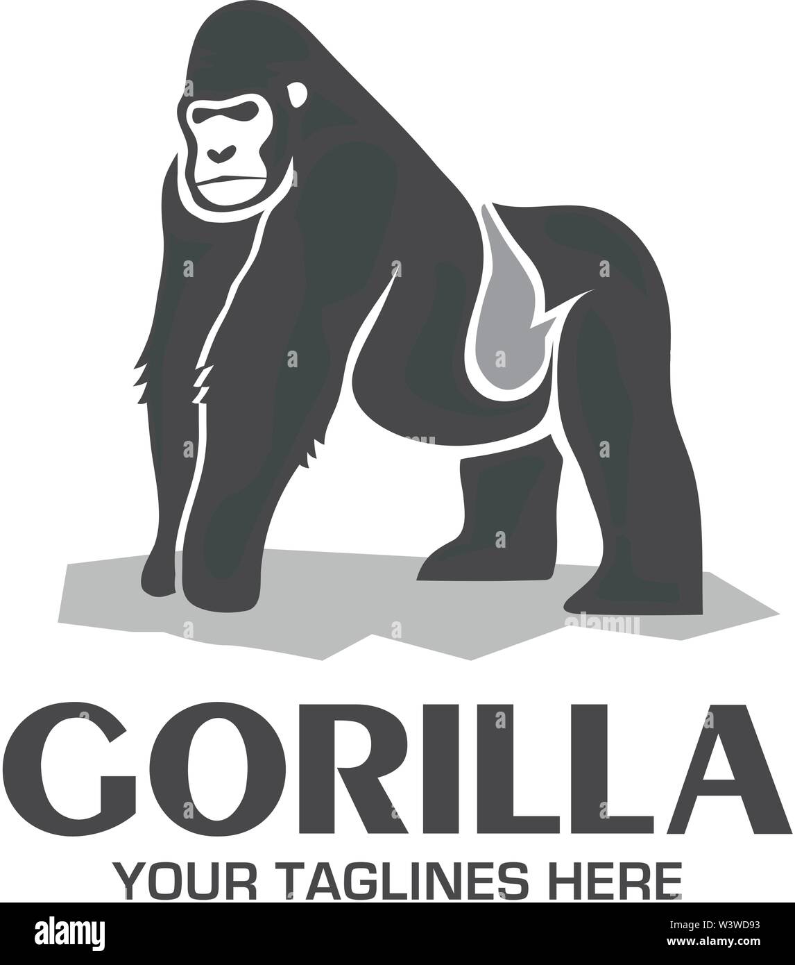 creative and strong Gorilla logo vector isolated on white background Stock Vector