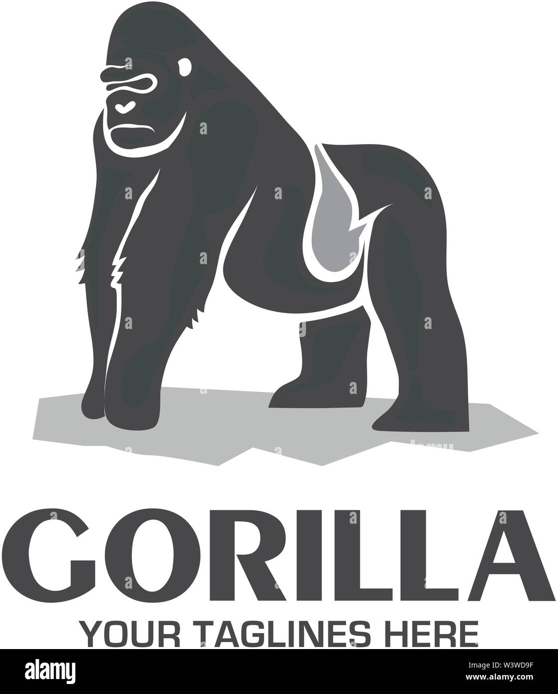 creative and strong Gorilla logo vector isolated on white background Stock Vector