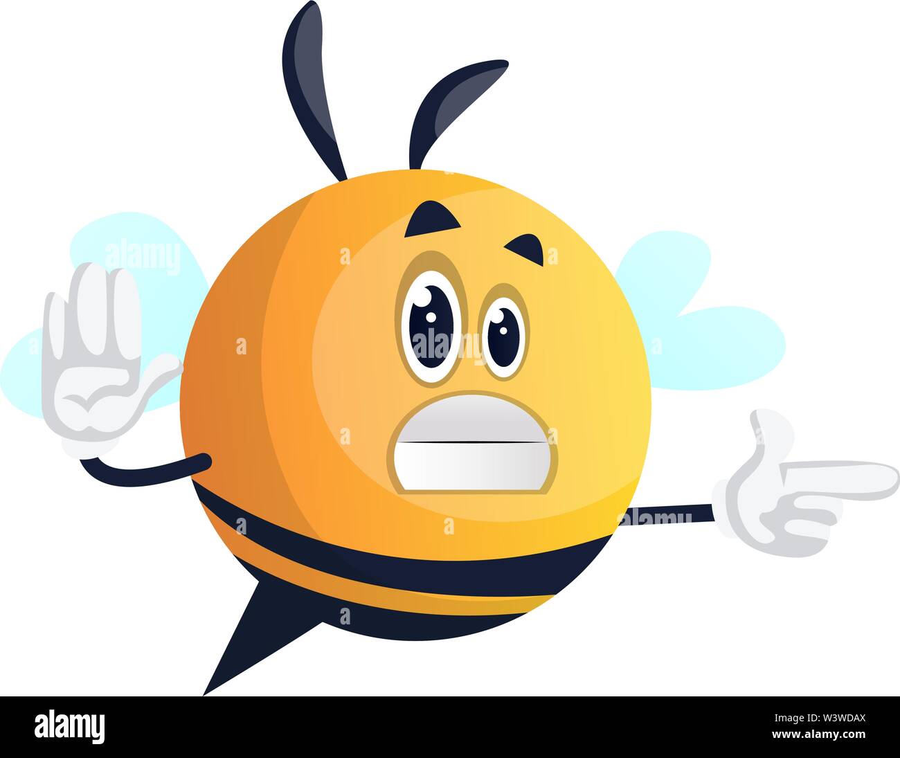 Bee showing direction, illustration, vector on white background Stock ...