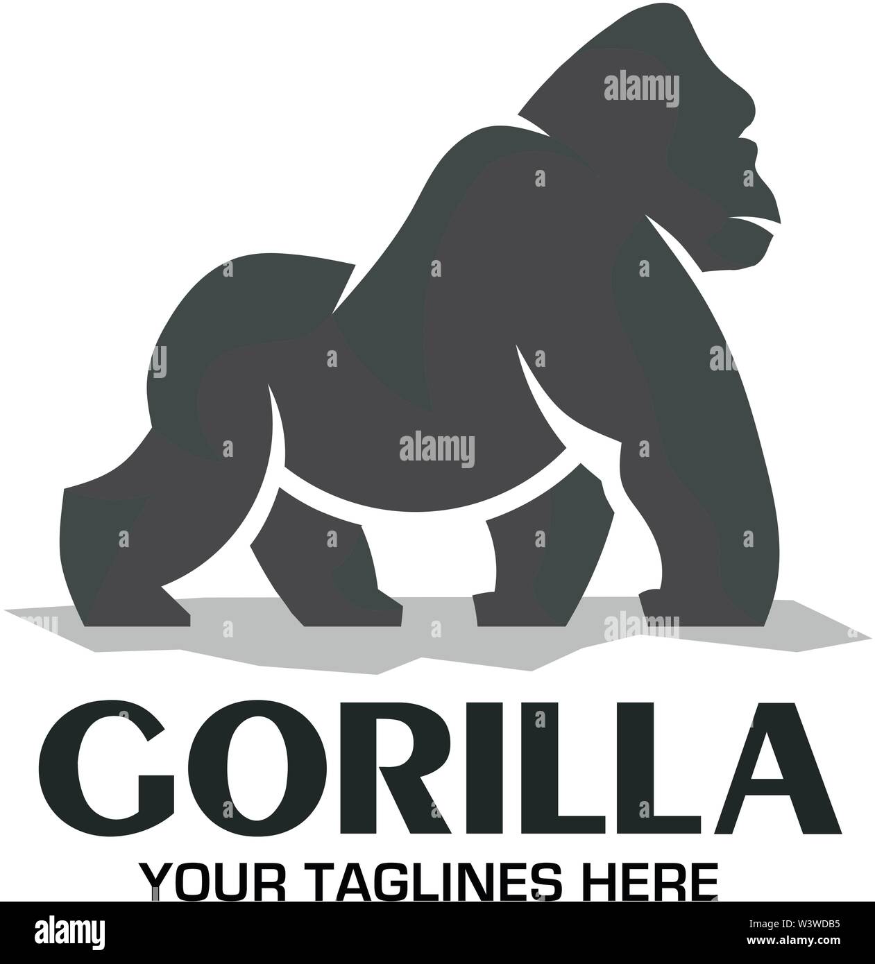 creative and strong Gorilla logo vector isolated on white background Stock Vector