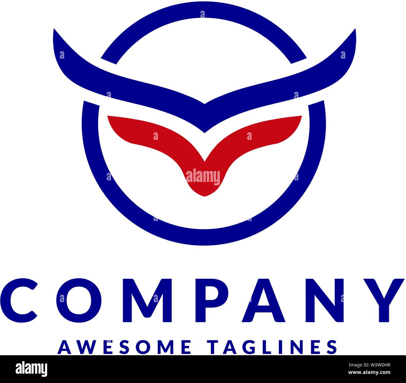 creative and simple bulls horn color logo vector Stock Vector