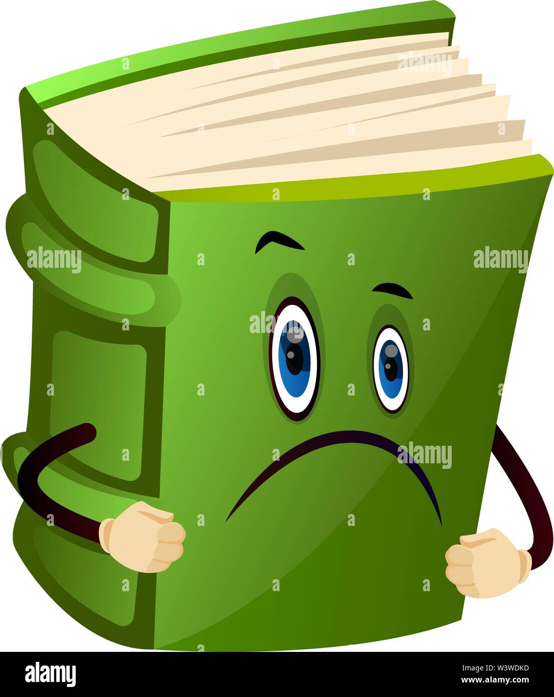 Cartoon book character is feeling surprised, illustration, vector on white background. Stock Vector