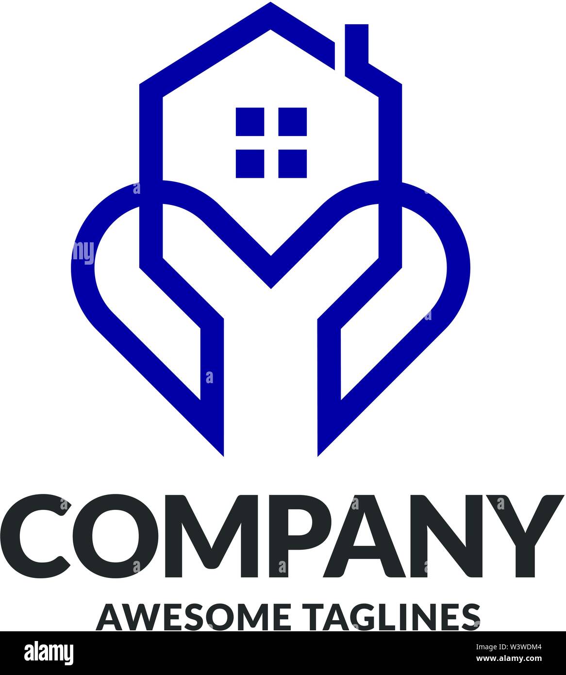 abstract lines house and heart logo vector, home care logo vector Stock ...