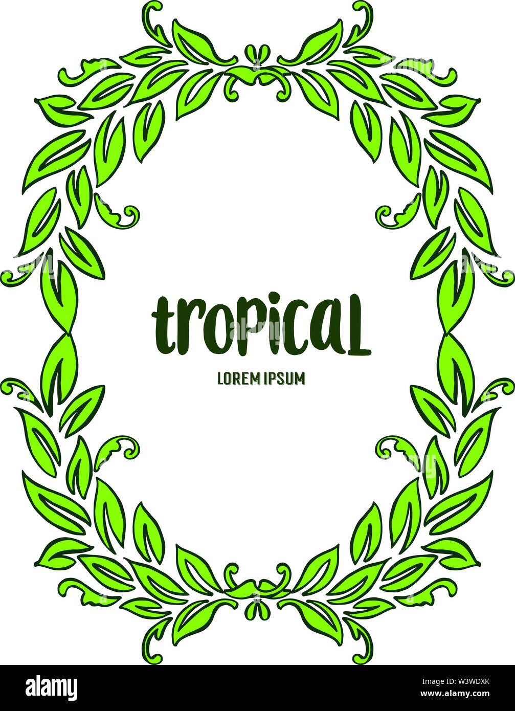 Card texture of summer tropical, plant of bright green leaves and ...