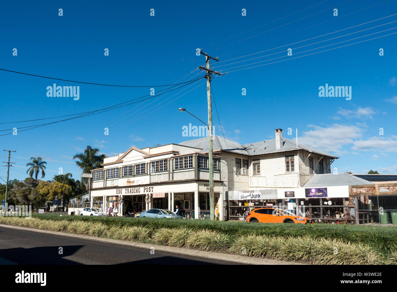 Shops in main street at Esk Queensland Australia. Stock Photo