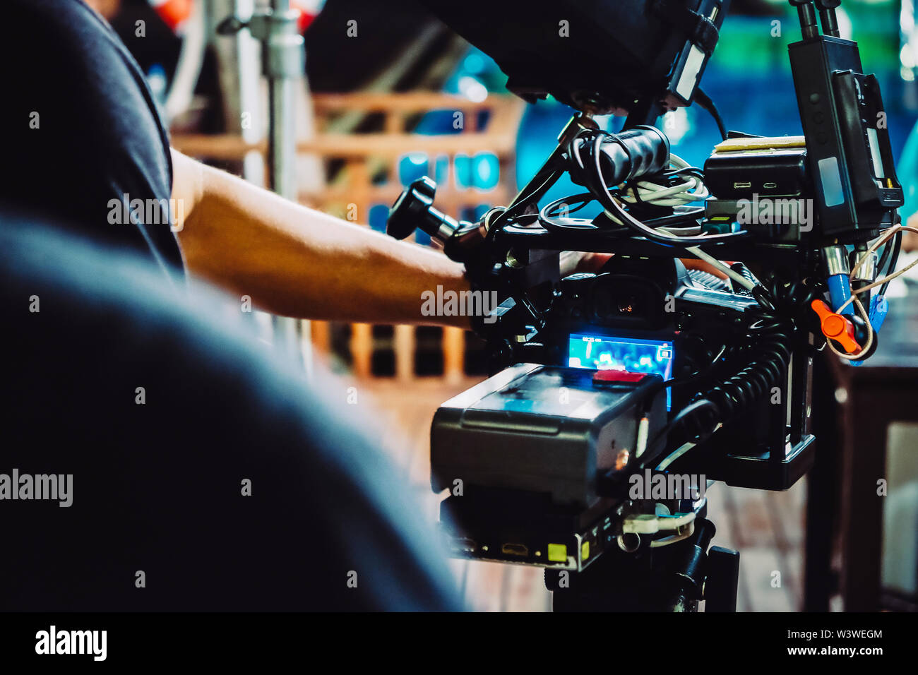 Behind The Scene Cameraman Shooting Film Scene With Camera Stock Photo Alamy