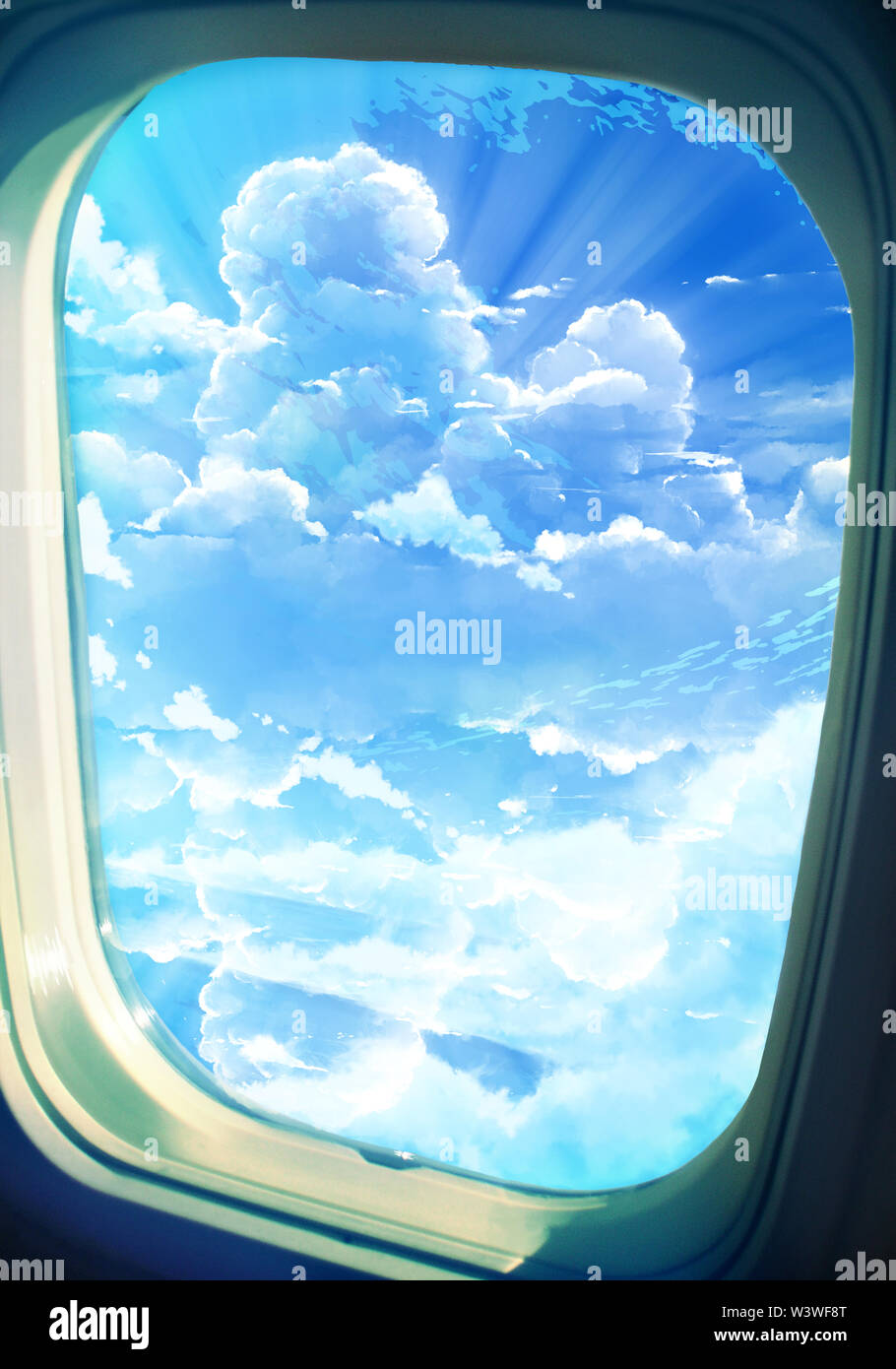 Digital Drawing Illustration Of A Cloudy Sky From A Window View In A Plane Stock Photo Alamy Digital Drawing Illustration Of A Cloudy Sky From A Window View In A Plane Stock Photo Alamy