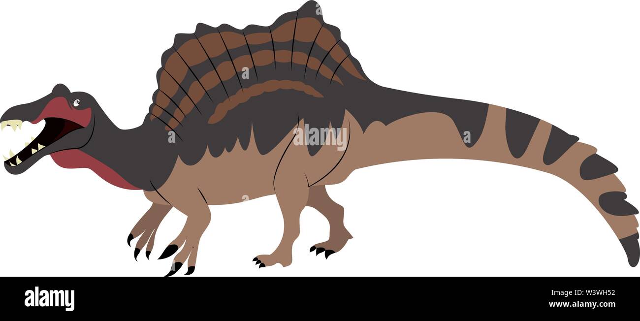 Spinosaurus, illustration, vector on white background Stock Vector ...
