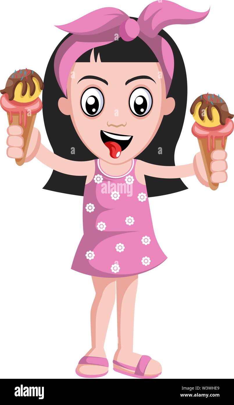 Girl Holding Ice Cream Illustration Vector On White Background Stock Vector Image Art Alamy Girl Holding Ice Cream Illustration Vector On White Background Stock Vector Image Art Alamy