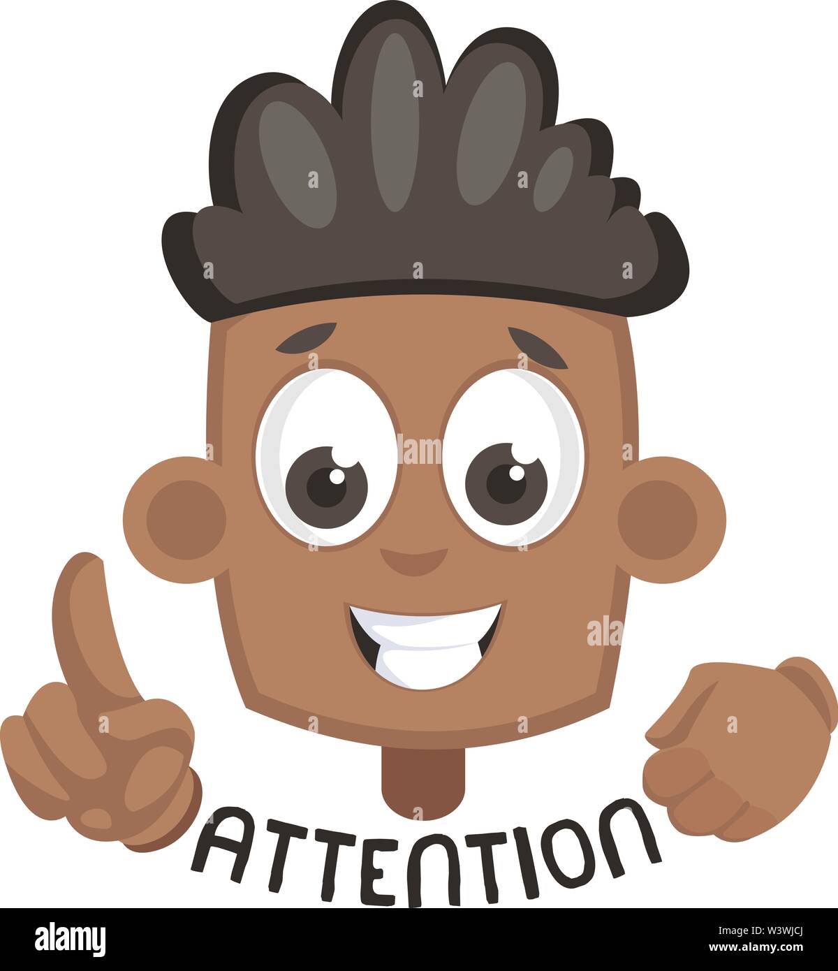 Boy asking for attention, illustration, vector on white background. Stock Vector