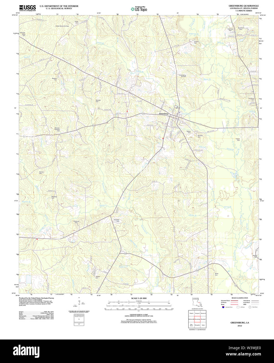 Greensburg louisiana map Cut Out Stock Images & Pictures Alamy