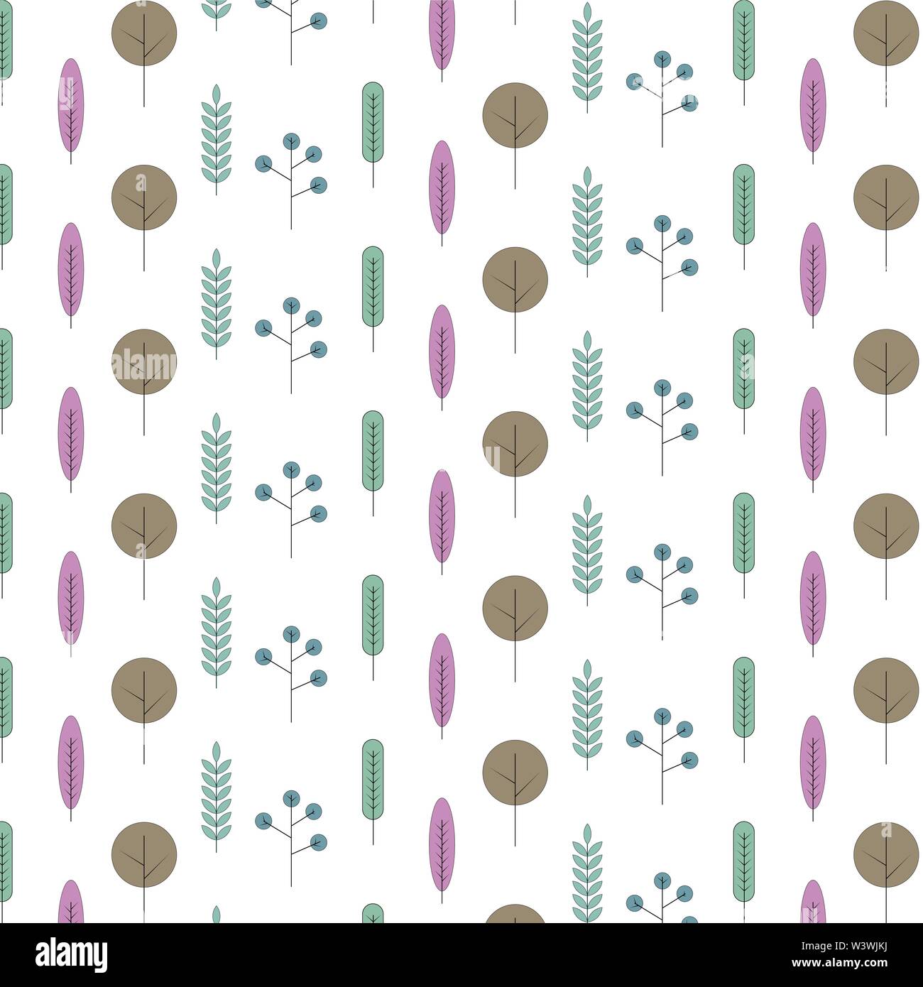 Leaf seamless pattern design for print, background, decoration on white background. Vector illustration EPS 10 Stock Vector