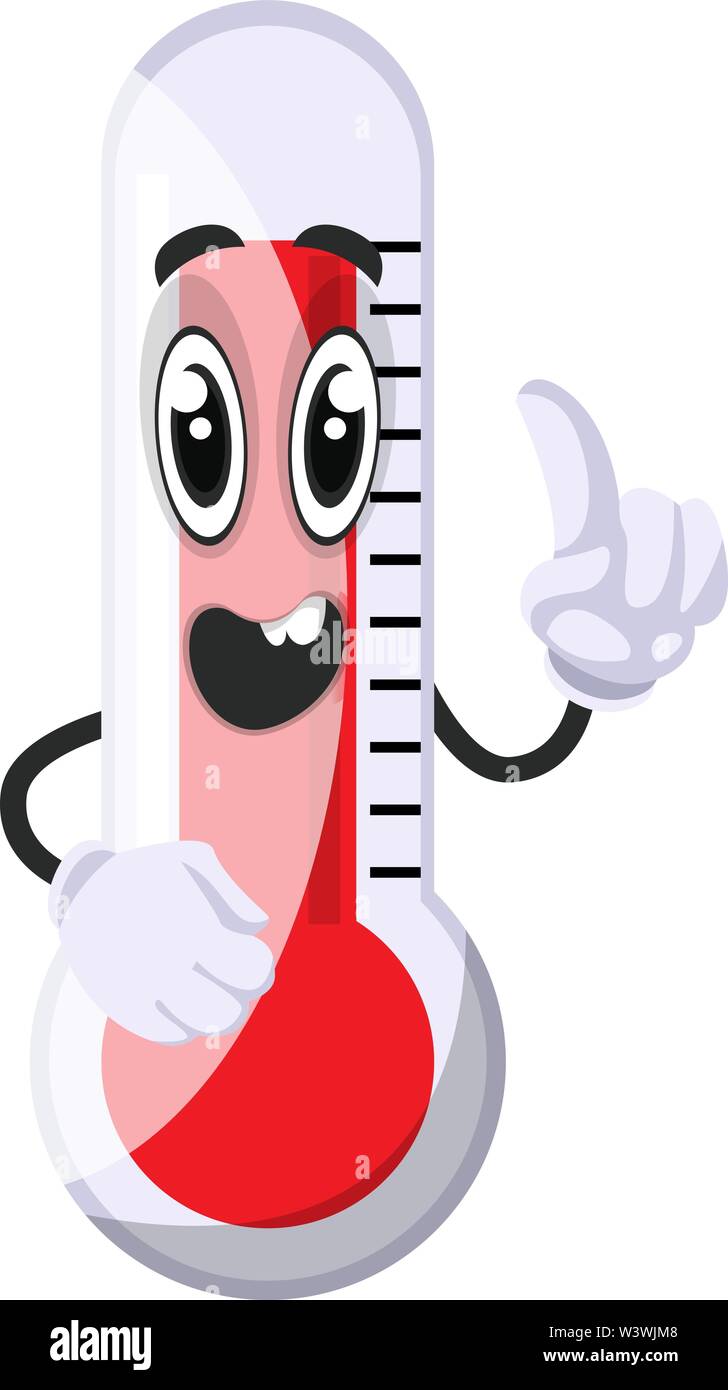 Thermometer having idea, illustration, vector on white background. Stock Vector