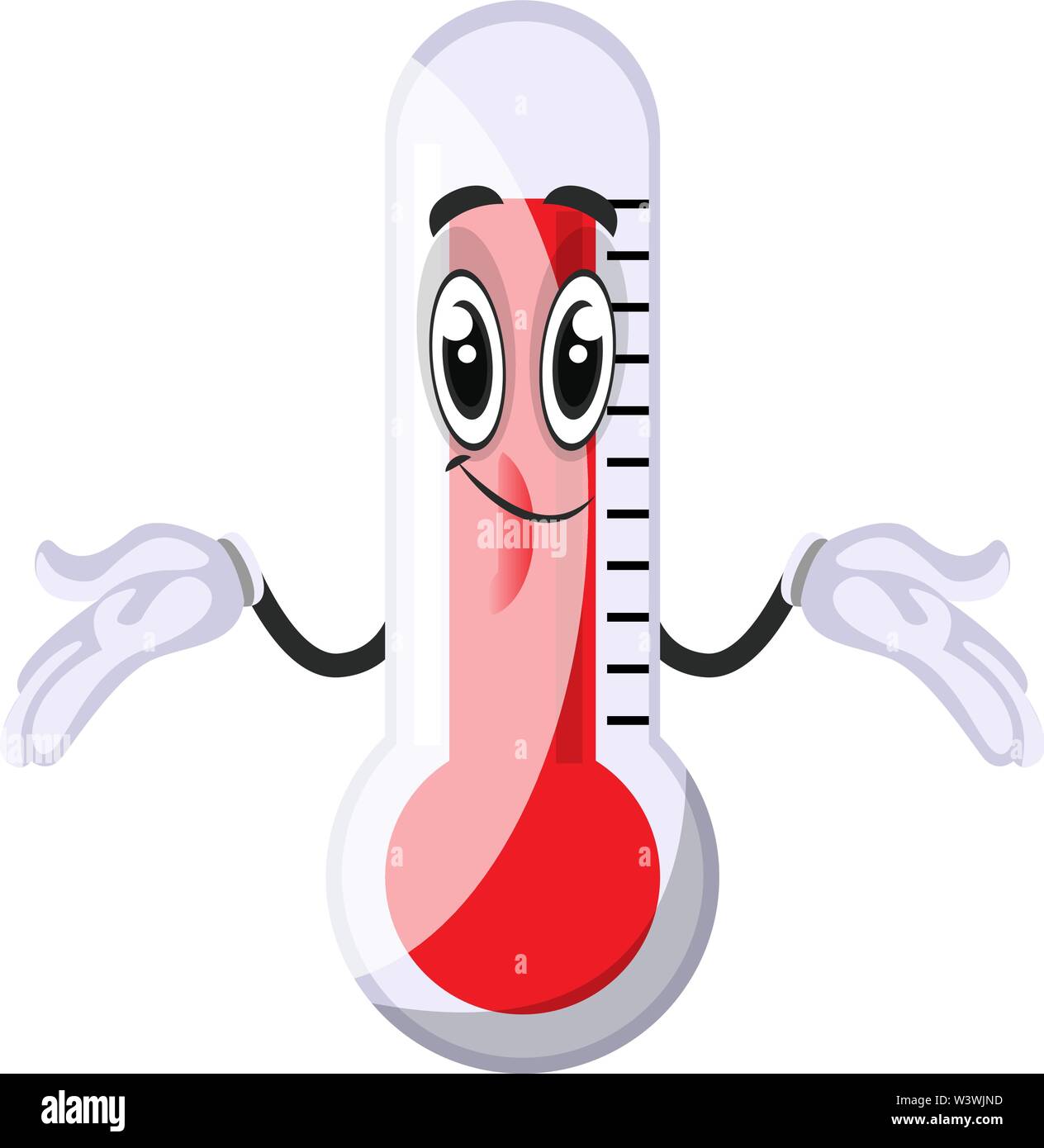 Thermometer dont know, illustration, vector on white background. Stock Vector
