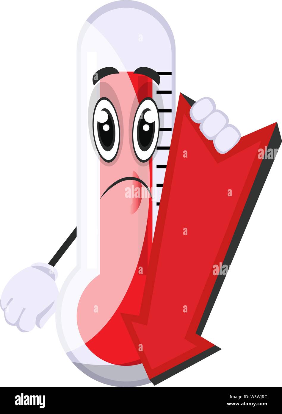 Thermometer with red arrow sign, illustration, vector on white ...