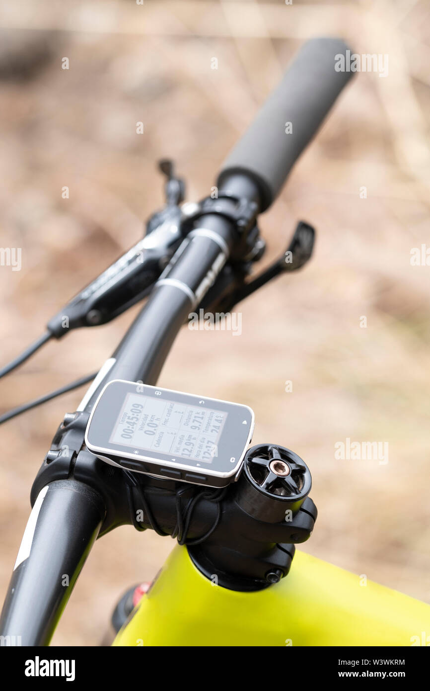 Detail of handlebar of a mountain bike Stock Photo Alamy
