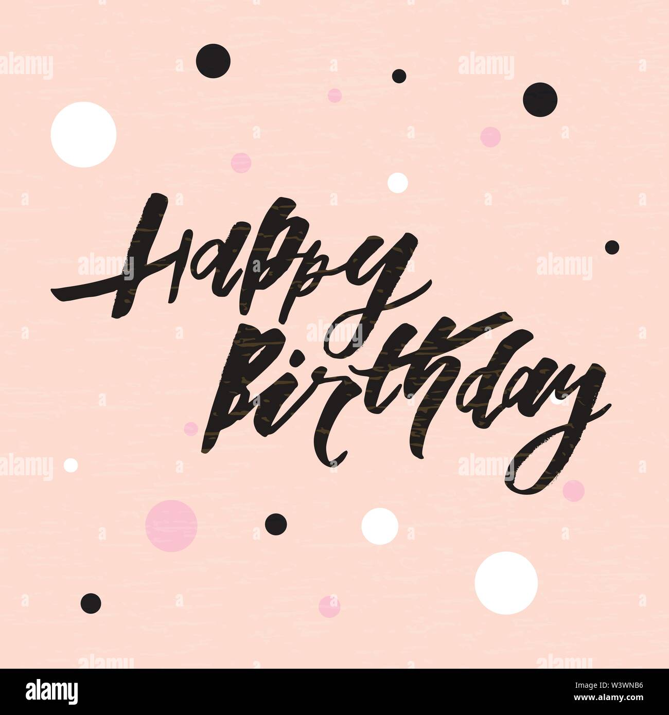 Lettering with phrase Happy Birthday. Vector illustration. color ...
