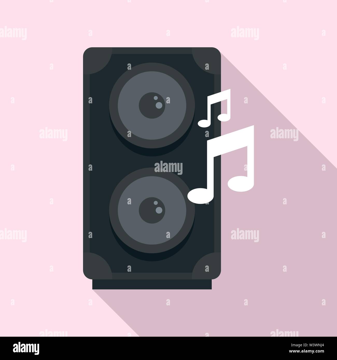 Music speaker icon. Flat illustration of music speaker vector icon for ...