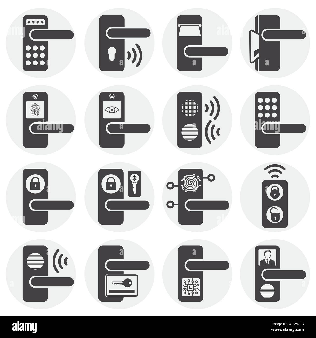 Smart lock icons set on background for graphic and web design. Simple ...
