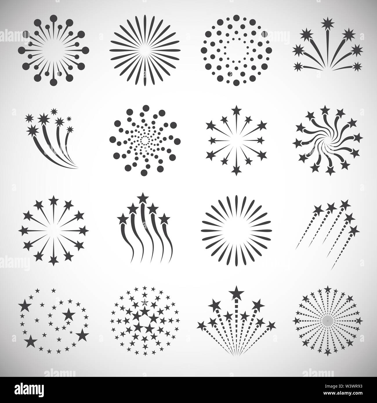 Firework related icons set on background for graphic and web design ...