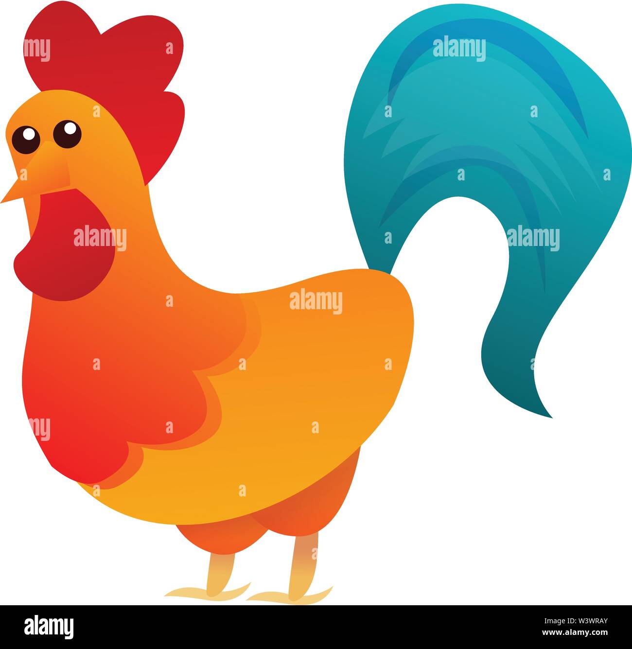 Rooster blue tail icon. Cartoon of rooster blue tail vector icon for web  design isolated on white background Stock Vector Image & Art - Alamy