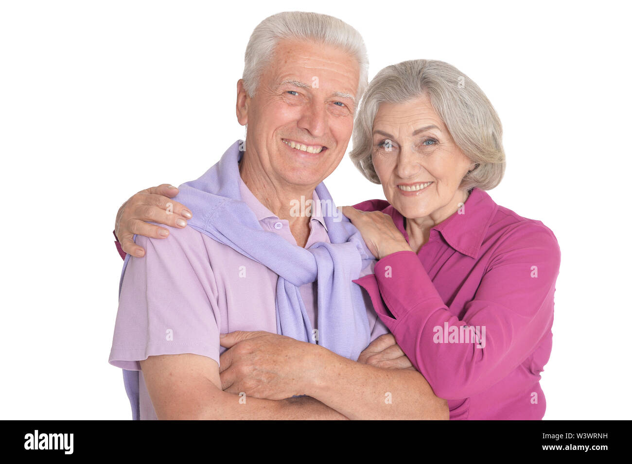 Happy senior couple isolated on white background Stock Photo - Alamy